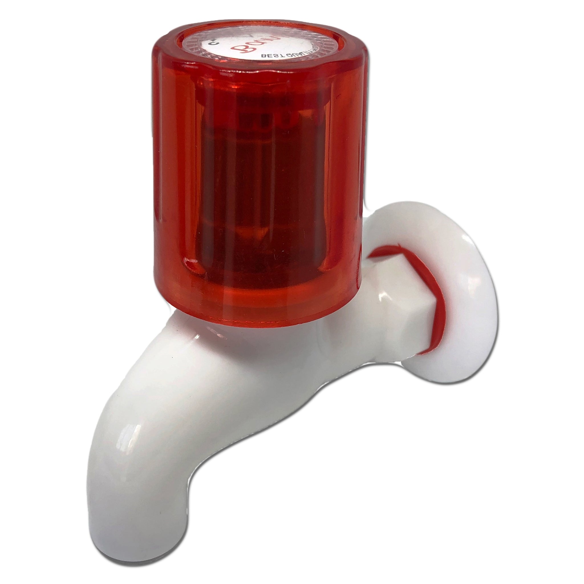 Heavy Turbo Red Crystal Bib Cock Tap (PVC)