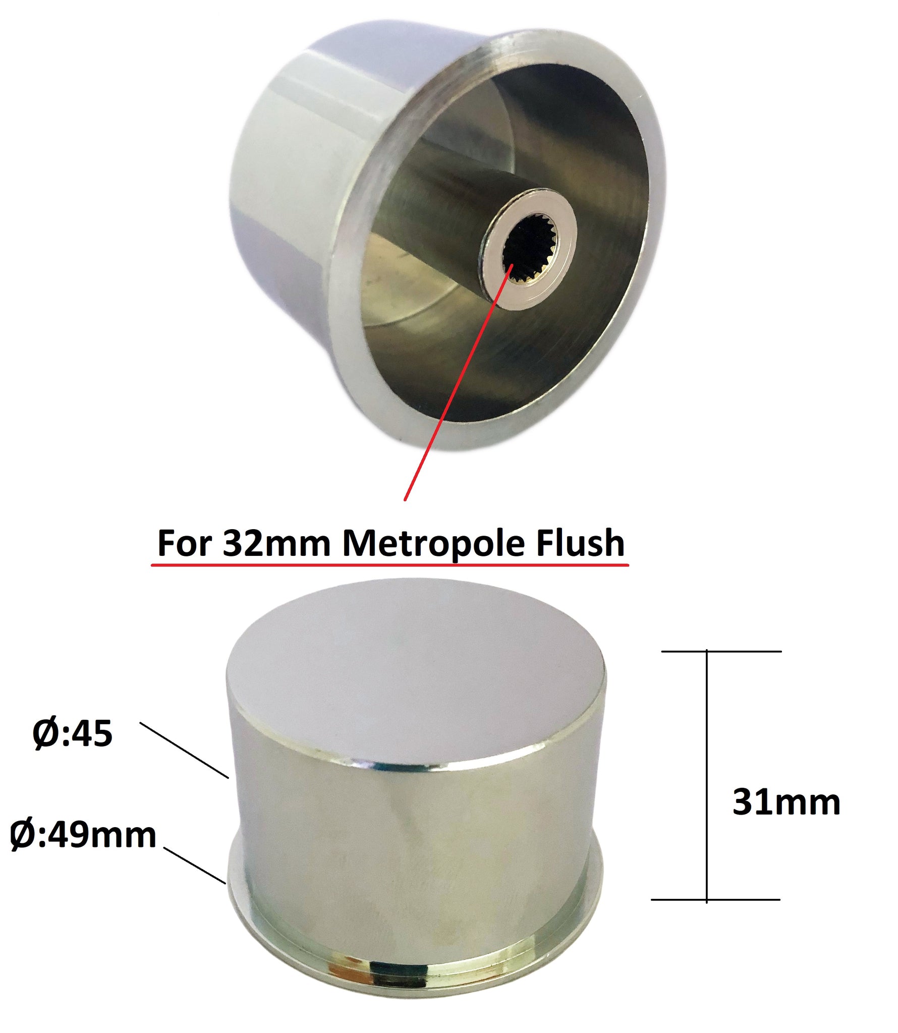 Impoda 32mm Jaquar Type Metropole Handle | Push Button/IMP-1034