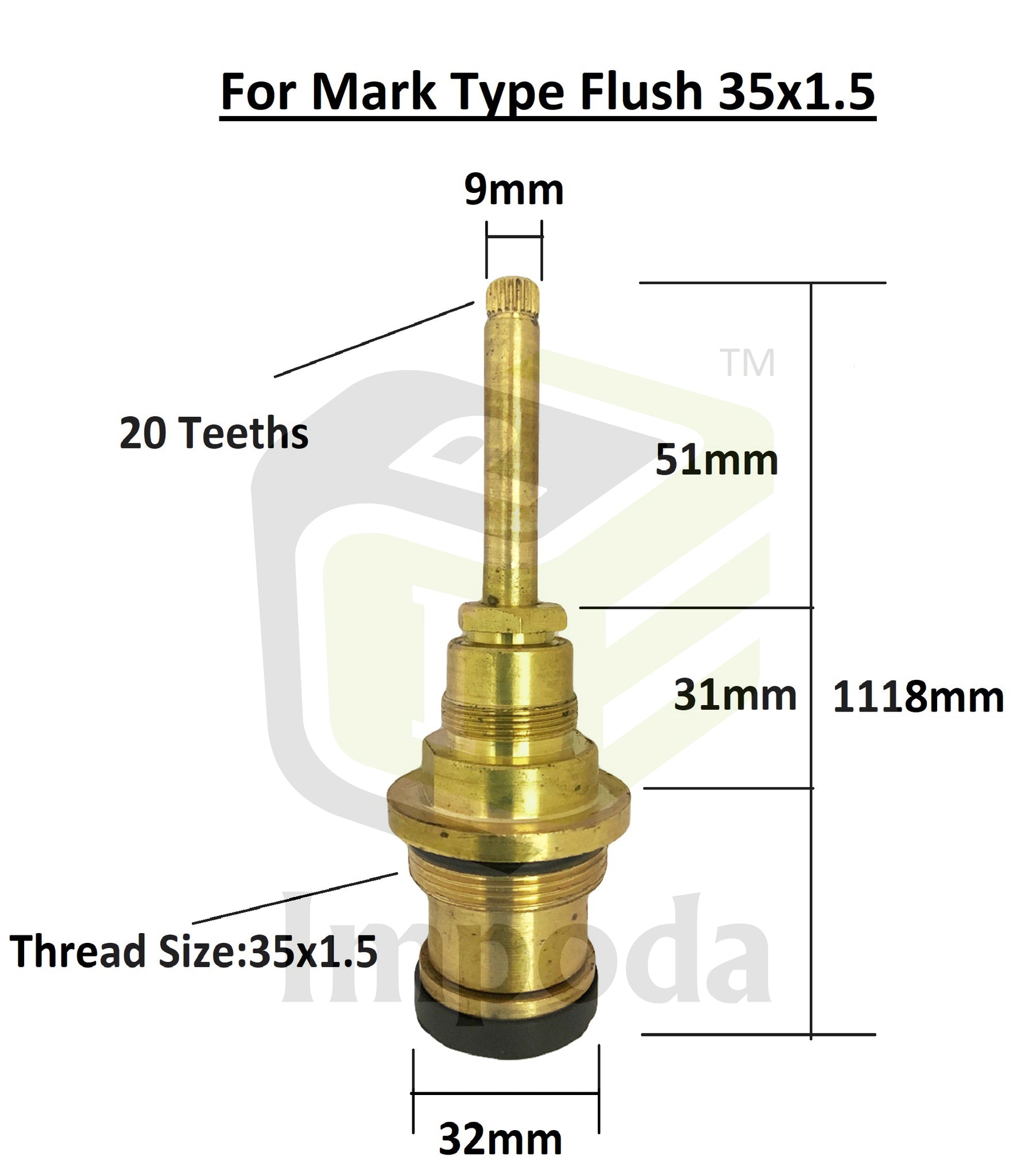Marc Type Flush Spindle 35 X 1.5"/IMP-1310