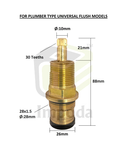 Plumber Type Universal Flush Size 28 X 1.5