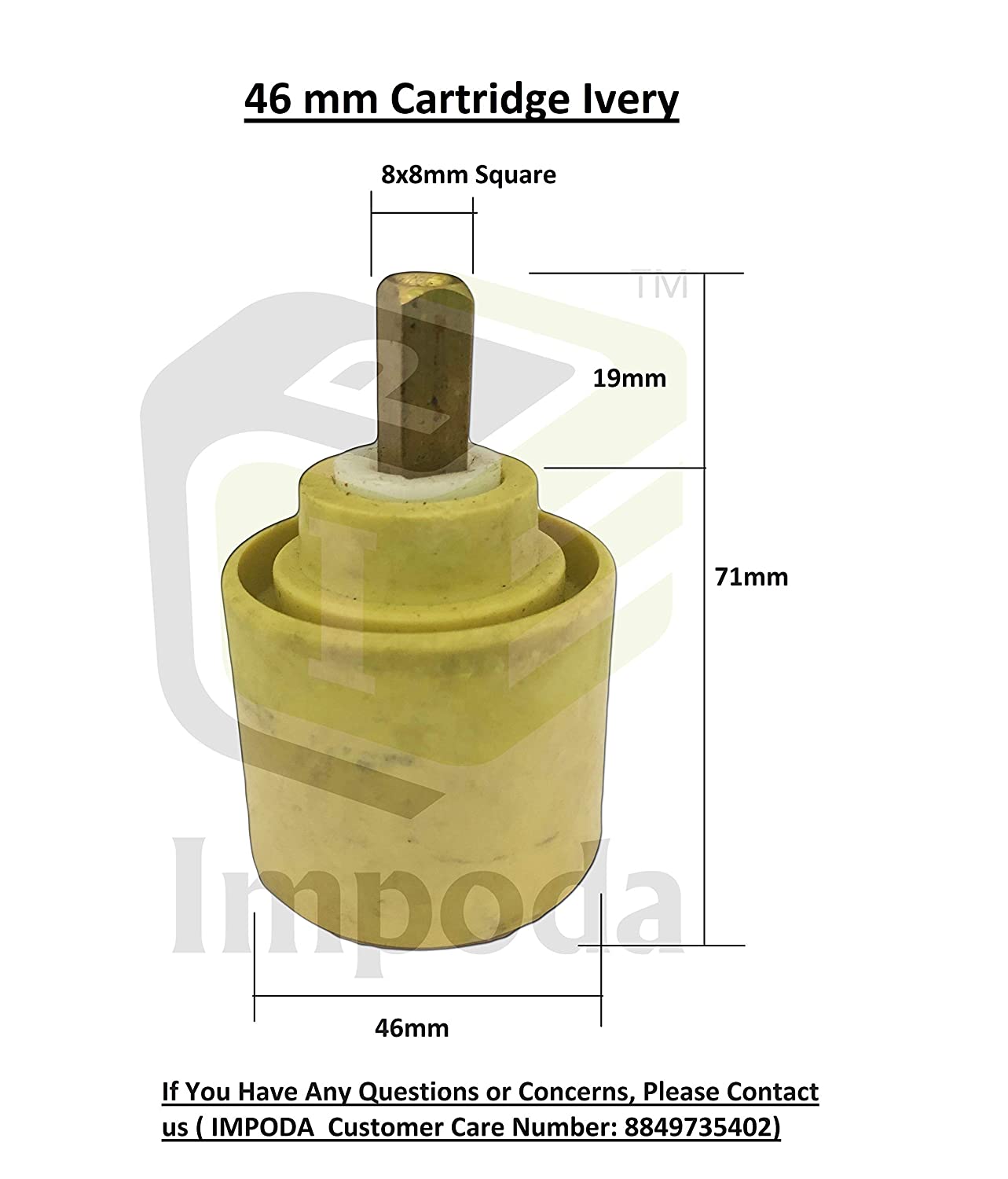 46mm Ivory Brass Cartridge/IMP-5046