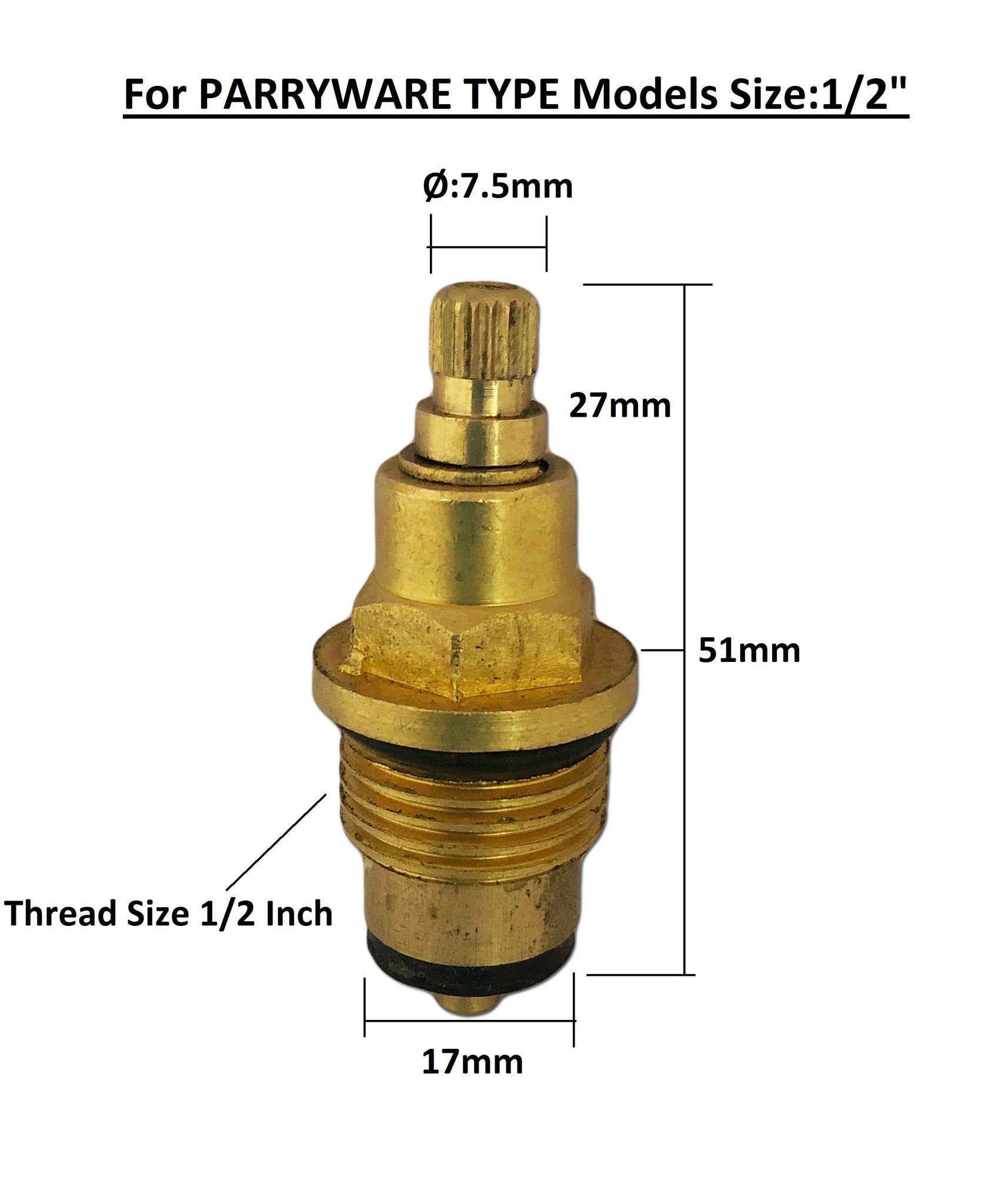 Parryware Type Rising Spindle Size 1/2"/IMP-1401