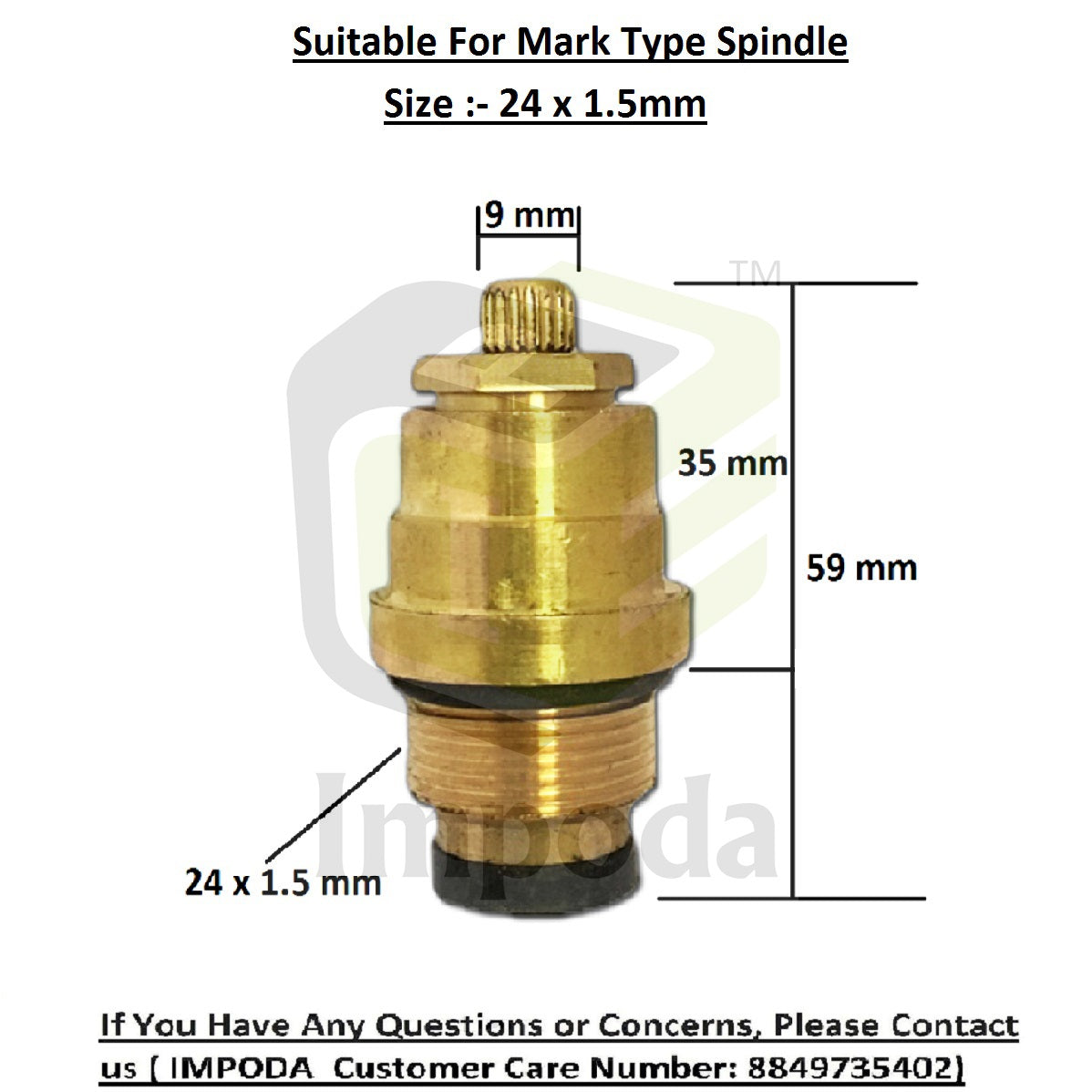 Marc Type Heavy Spindle Size 24 X 1.5"/IMP-1304