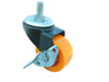 4 x Single Wheel PU Castor Thread Type With Break / 500kg Load Capicity / 360 Degree Rotating Swivel/IMP-U68