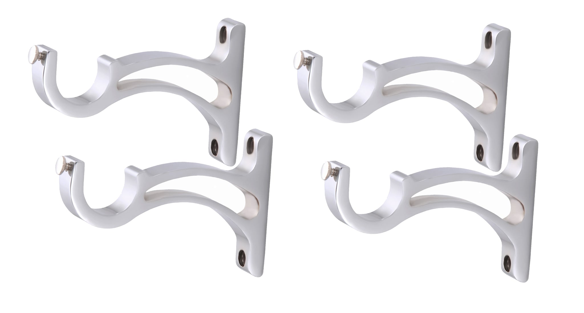 Heavy Aluminium Curtain Rod Support Chrome Finish Pack of (2)/IMP-Alu Support