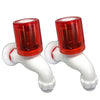 Heavy Turbo PVC Bib Cock Red Tap with Water Saving Adapter and Washing Machine Adapter