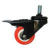 4 Pack 2" Heavy Duty Caster Wheels Soft Rubber Swivel Caster with 360 Degree / 2 with Brakes & 2 Without (Red)/IMP-U74-75
