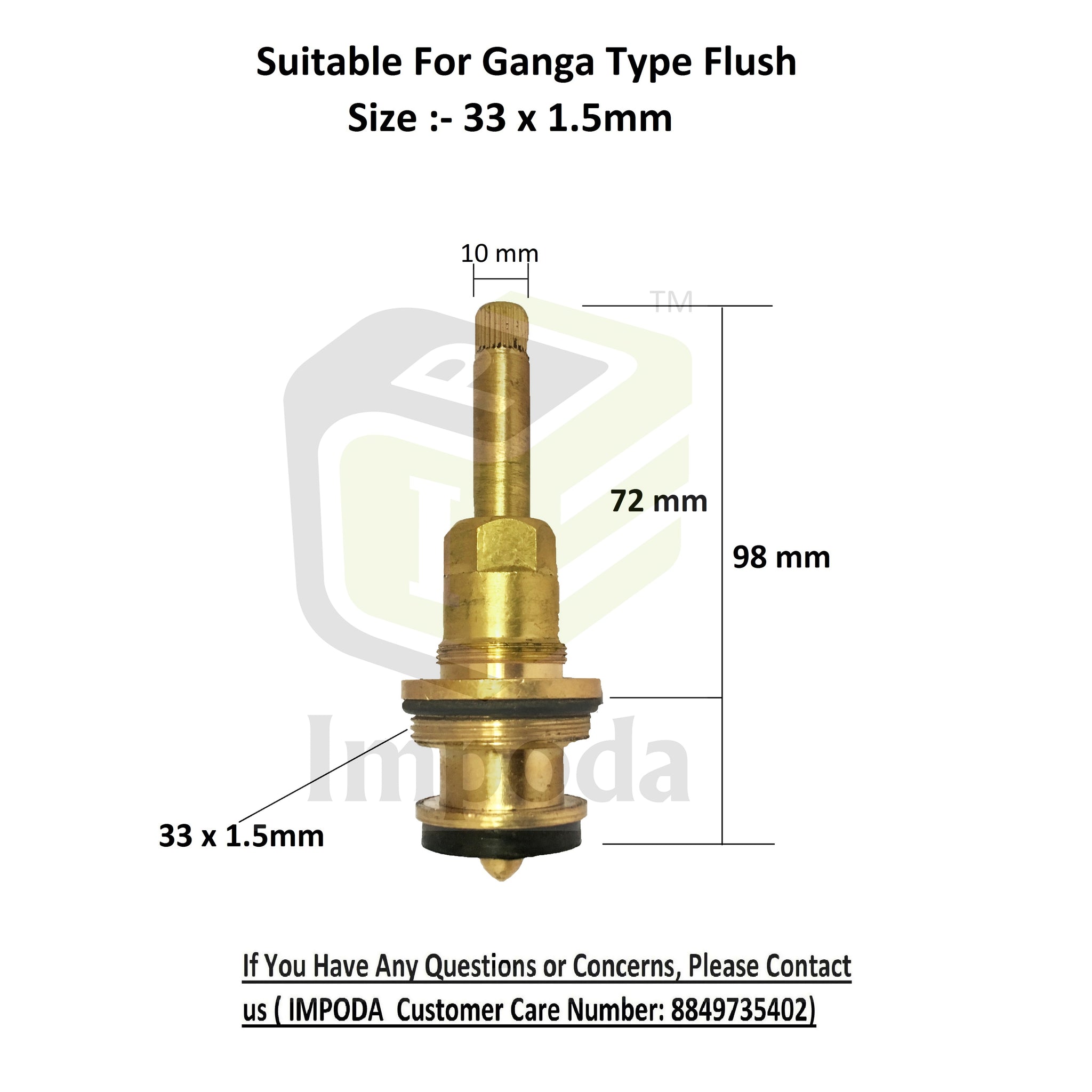 Ganga Type Flush Size 33 X 1.5"