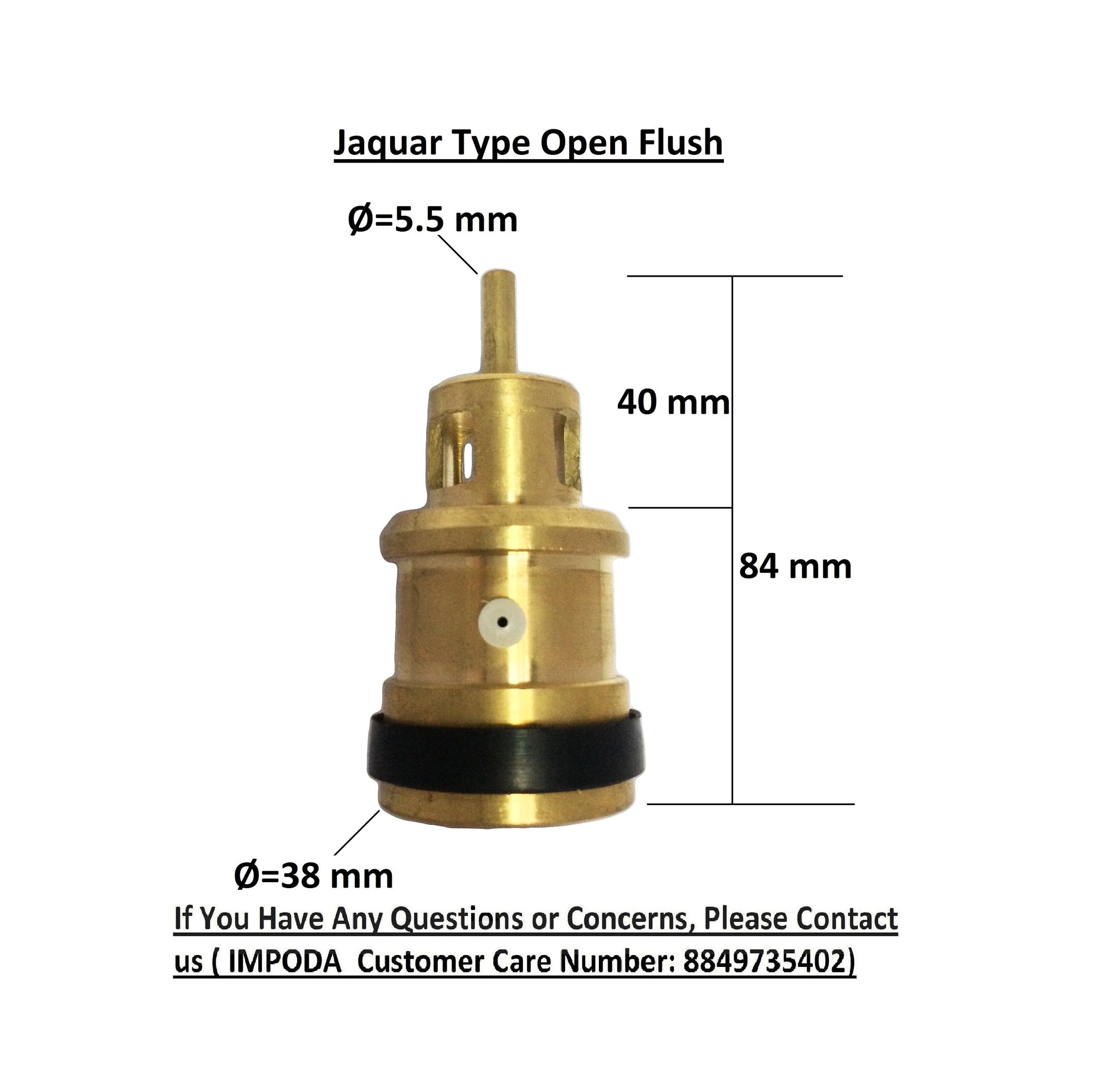 Impoda Jaquar Type Open Flush Valve Full Brass Body | Flush Replacement Part/IMP-1023