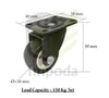 4 x Small 1.5" Single Wheel PU Castor / 150kg Load Capicity (Brown)/IMP-U100